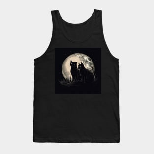 Black Cats on the Moon Tank Top